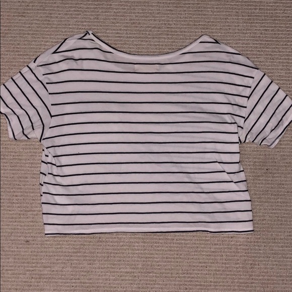 black & white striped crop top! - Picture 2 of 2